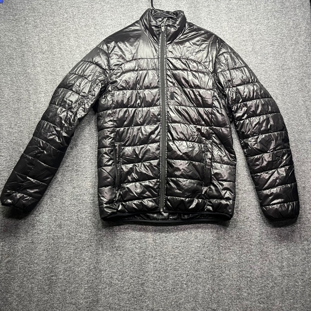 H&M Jacket Mens 42R Black  Puffer Quilted Lightweight‎ Full Zip Mock Neck Padded